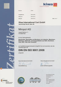 Zertifikat - MIROPOL AG